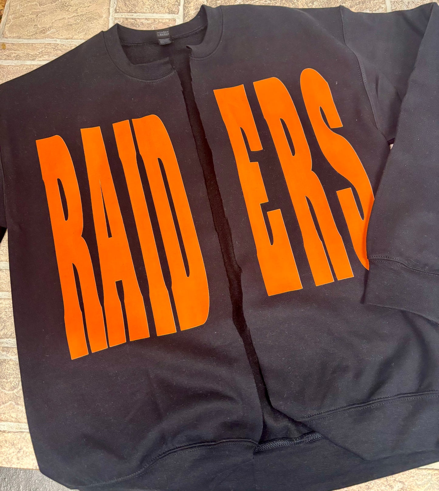 Split Cut Raw Hem Crewneck - RAIDERS