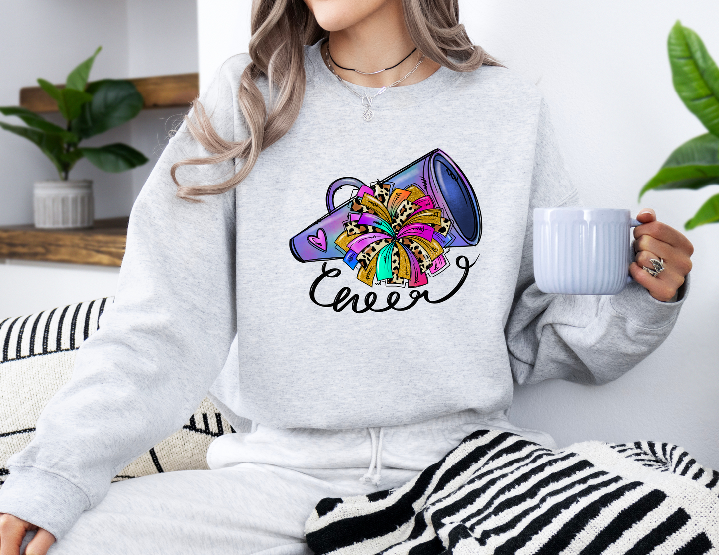 Cursive Cheer Pom & Megaphone