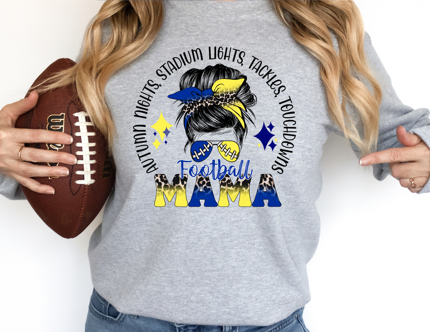 Football Mama Blue & Yellow