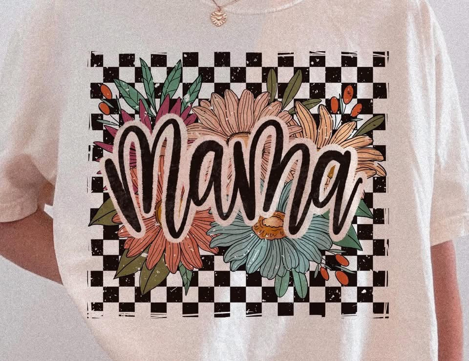 Mama Checkered & Flowers