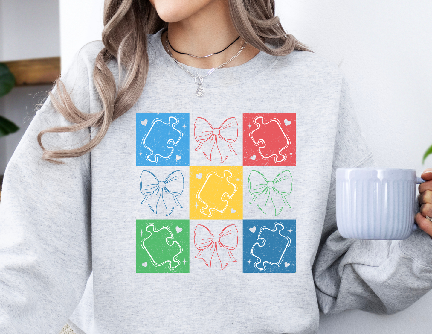 Puzzle Pieces and Bows