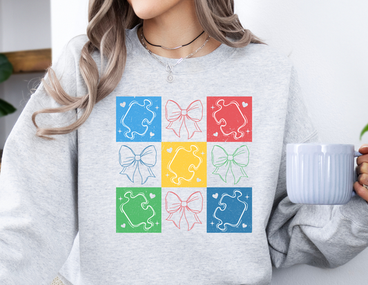 Puzzle Pieces and Bows