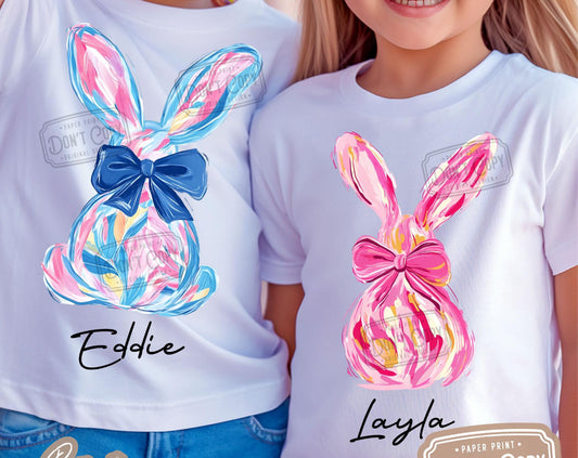 Watercolor Personalized Bunny