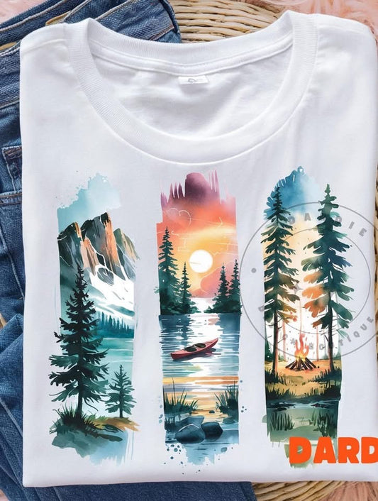 Watercolor Lake Background