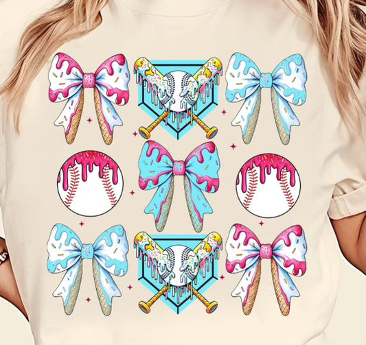 Bow & Baseball Drip