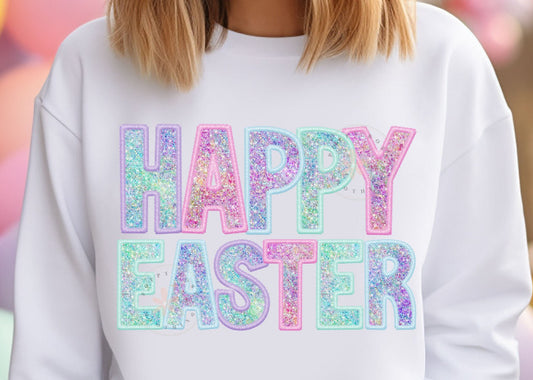 Faux Sequin Happy Easter